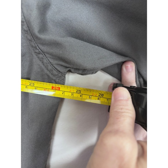 Wrangler Comfort Flex Mens Large Gray Short Sleeve Button Down Shirt - Picture 5 of 6